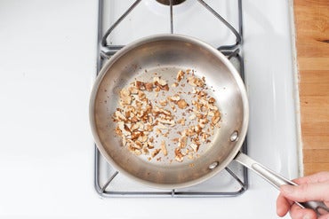 Toast the walnuts: