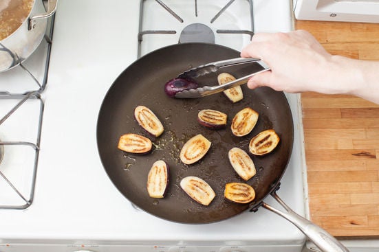 Cook the eggplants: