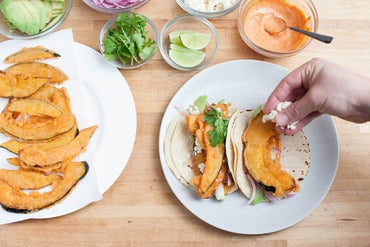 Warm the tortillas & plate your dish: