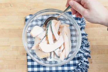 Coat the squash: