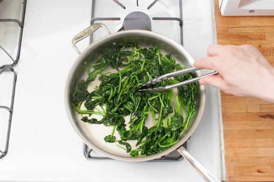 Start the spinach: