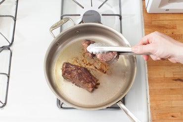 Cook the steaks:
