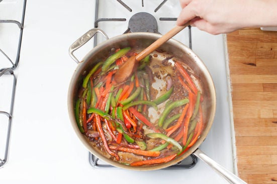 Cook the vegetables: