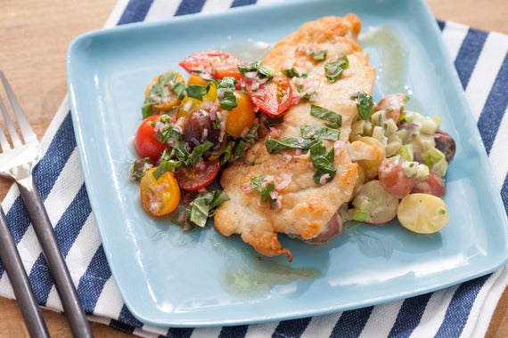 Chicken Paillard with Warm Potato Salad