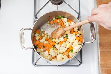 Cook the vegetables: