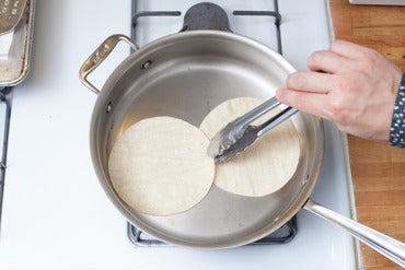 Warm the tortillas:
