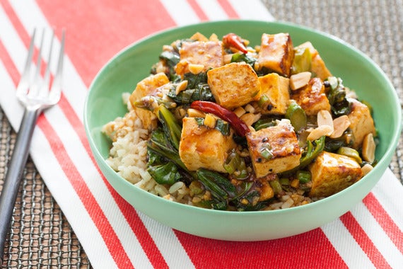 Kung Pao Tofu with Chinese Broccoli & Brown Rice