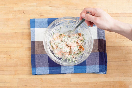 Make the salmon filling: