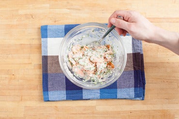 Make the salmon filling: