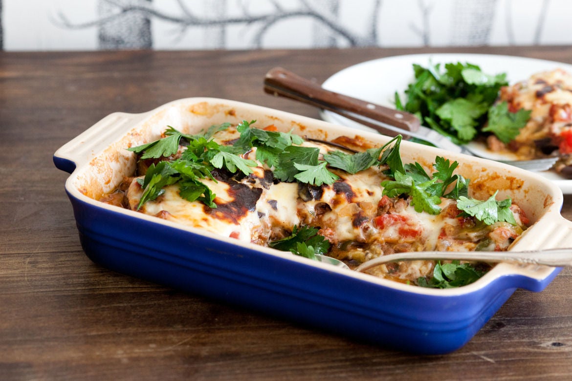 Moussaka with Lemony Parsley Salad