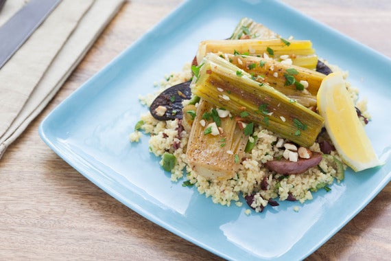 Melted Leeks over Millet with Old Bay Potatoes