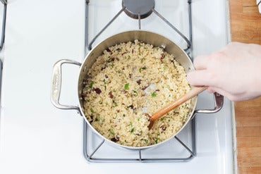 Finish the millet & plate your dish: