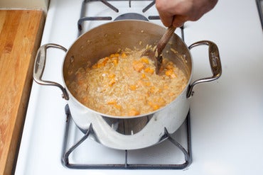 Simmer the orzo: