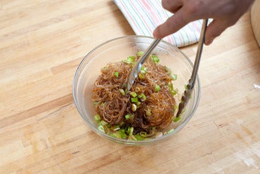 Dress the noodles: