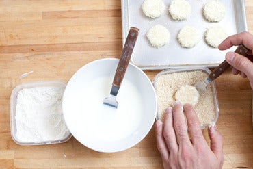 Prepare & cook the goat cheese:
