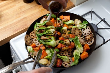 Finish the stir-fry: