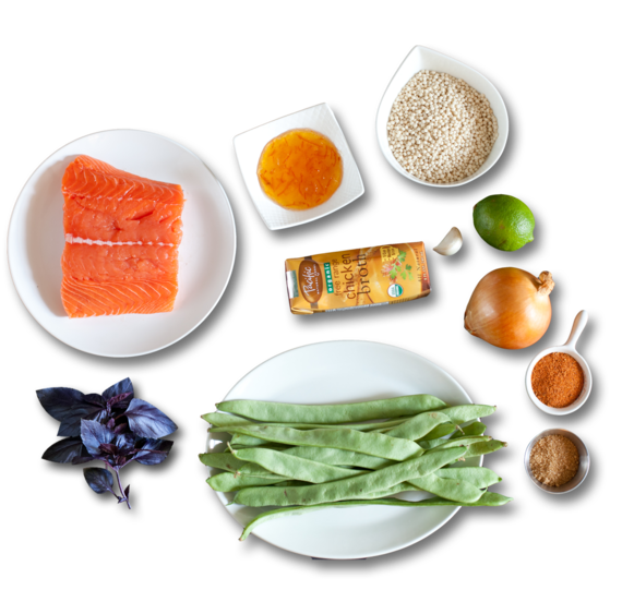 Bronzed Salmon with Orange Marmalade & Israeli Couscous ingredients