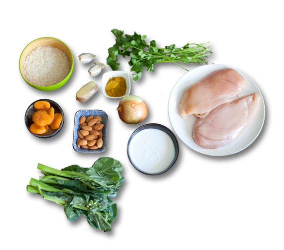 Chicken & Apricot Coconut Curry with Basmati Rice ingredients
