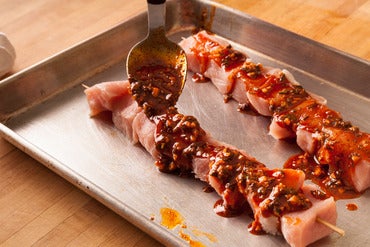 Marinate the pork: