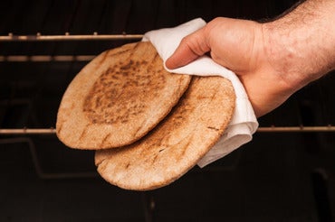 Toast the pitas:
