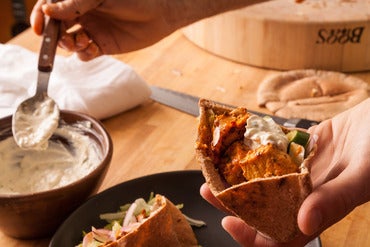 Stuff the pitas & serve: