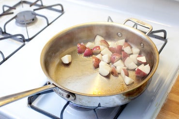 Cook the potatoes & steak: