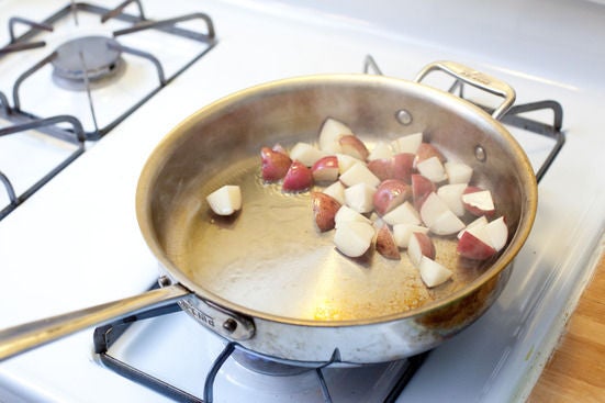 Cook the potatoes & steak: