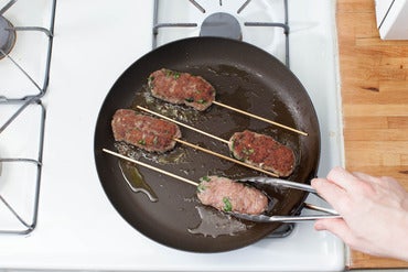 Cook the kebabs: