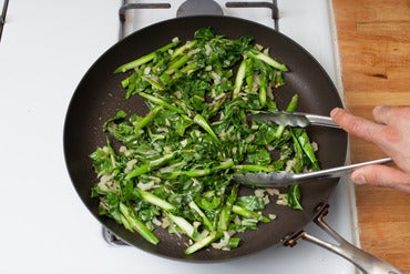 Cook the chard & asparagus: