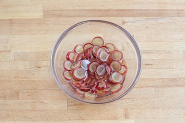 Slice and pickle the grapes: