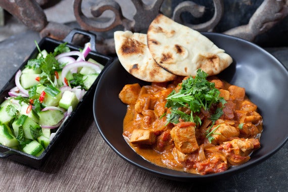 Chicken Tikka Masala with Minted Cucumber Salad & Naan