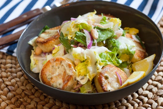 Cannellini Bean & Escarole Salad with Crispy Potatoes