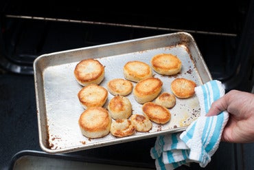 Finish cooking the potatoes in the oven:
