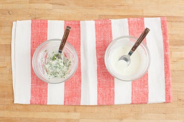 Make the basil butter & aioli: