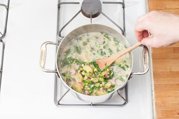 Add the spinach: