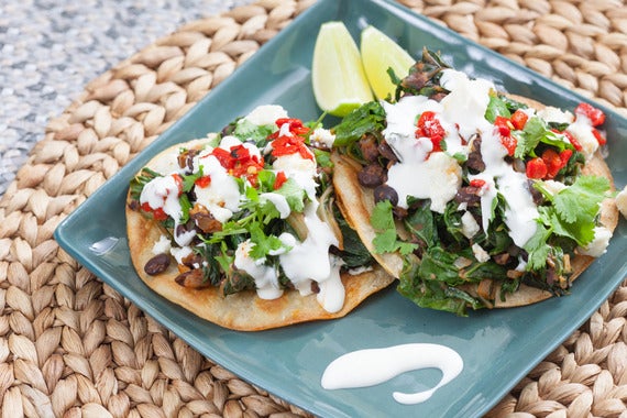 Smoky Swiss Chard & Black Bean Tostadas