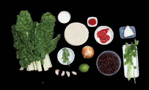 Smoky Swiss Chard & Black Bean Tostadas ingredients