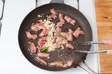 Stir-fry the beef:
