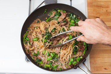 Add the Chinese broccoli & sauces: