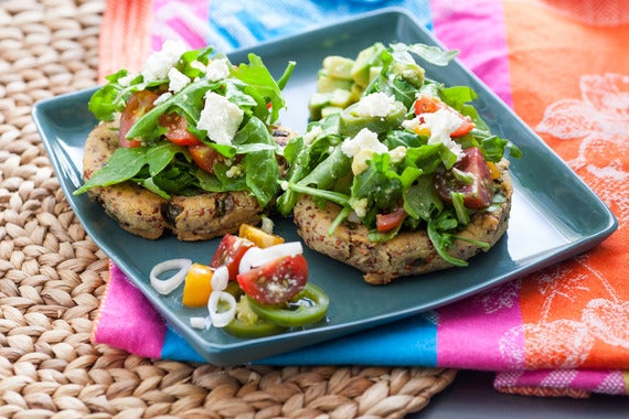 Sopes topped with Tomato-Avocado Salad & Quick Pickled Vegetables