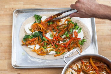 Assemble the pizza: