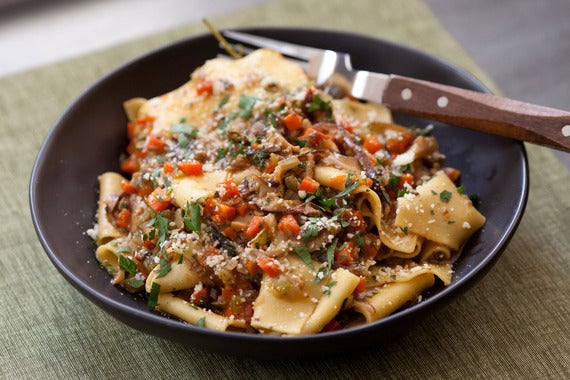 Fresh Fettucelle with Wild Mushroom Bolognese