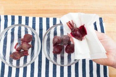 Boil & peel the beets: