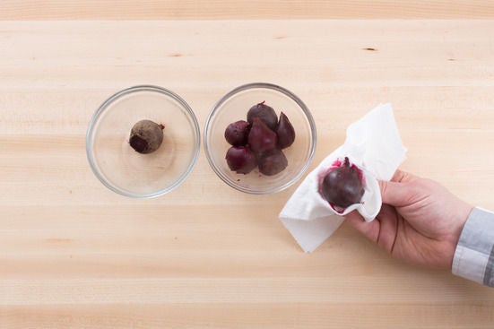 Boil & peel the beets: