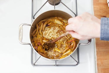 Cook the aromatics: