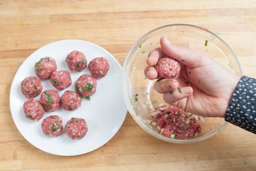 Make the meatballs: