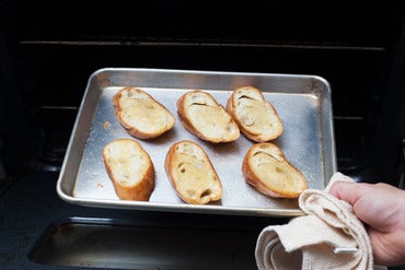 Toast the baguette: