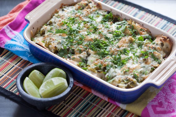 Black Bean & Quinoa Enchiladas with Salsa Verde