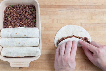 Fill & roll the enchiladas: