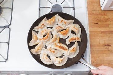 Sear the dumplings: